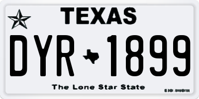 TX license plate DYR1899