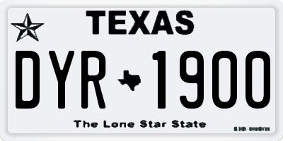TX license plate DYR1900