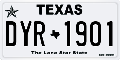 TX license plate DYR1901
