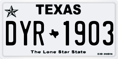 TX license plate DYR1903