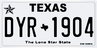 TX license plate DYR1904