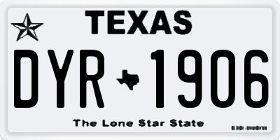 TX license plate DYR1906