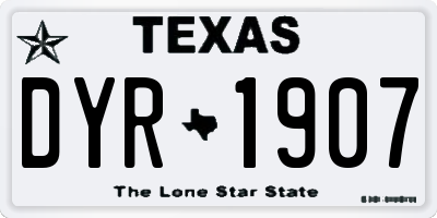 TX license plate DYR1907