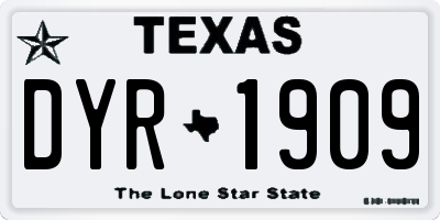 TX license plate DYR1909