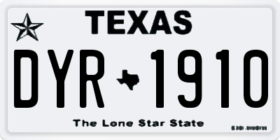 TX license plate DYR1910