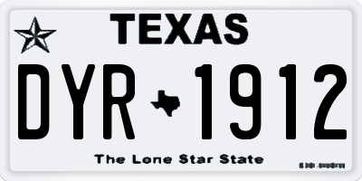 TX license plate DYR1912