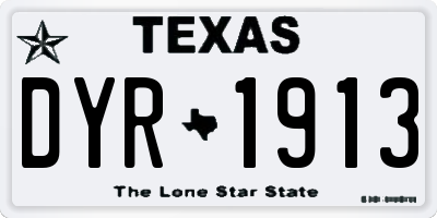 TX license plate DYR1913