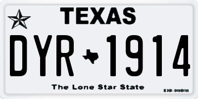 TX license plate DYR1914