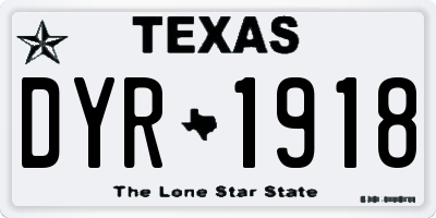 TX license plate DYR1918