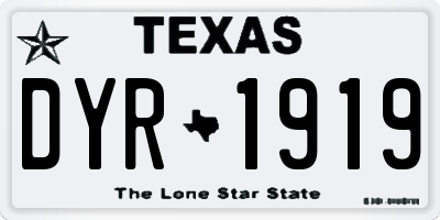 TX license plate DYR1919