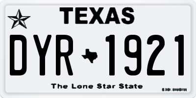 TX license plate DYR1921