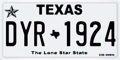 TX license plate DYR1924