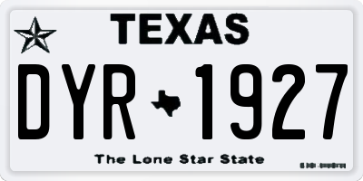 TX license plate DYR1927