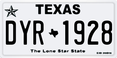 TX license plate DYR1928