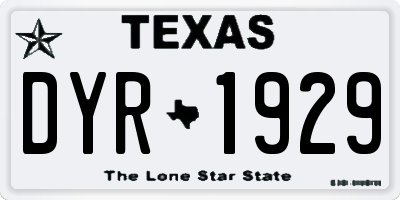 TX license plate DYR1929