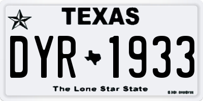 TX license plate DYR1933