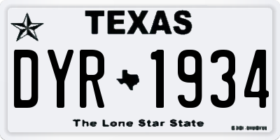 TX license plate DYR1934