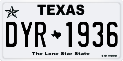 TX license plate DYR1936