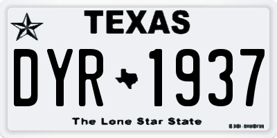 TX license plate DYR1937