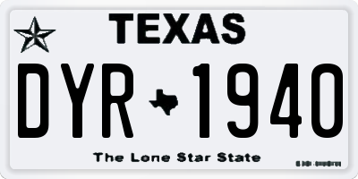 TX license plate DYR1940