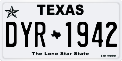 TX license plate DYR1942