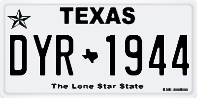 TX license plate DYR1944