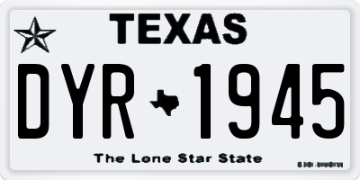 TX license plate DYR1945