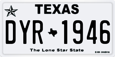TX license plate DYR1946