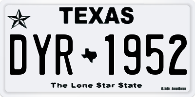 TX license plate DYR1952