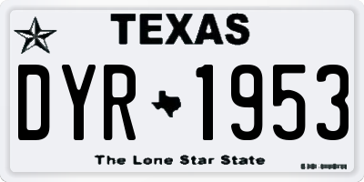 TX license plate DYR1953