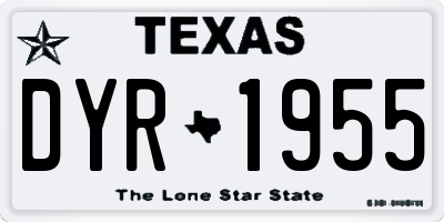 TX license plate DYR1955