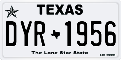TX license plate DYR1956
