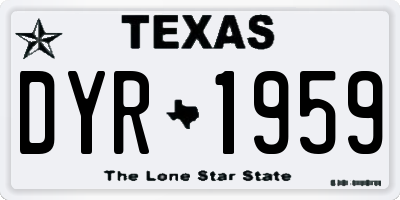 TX license plate DYR1959