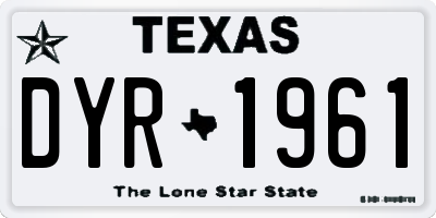 TX license plate DYR1961
