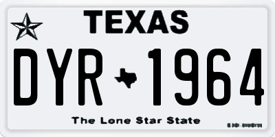 TX license plate DYR1964
