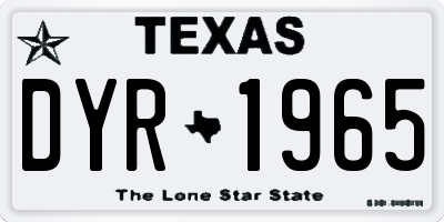 TX license plate DYR1965