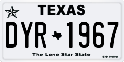 TX license plate DYR1967