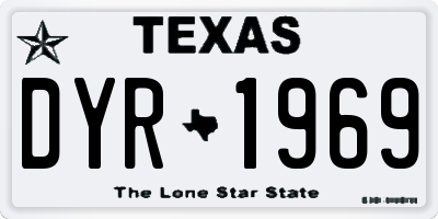 TX license plate DYR1969