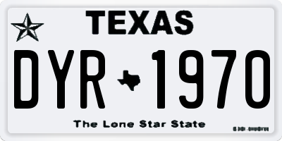 TX license plate DYR1970