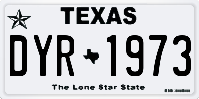 TX license plate DYR1973