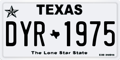 TX license plate DYR1975