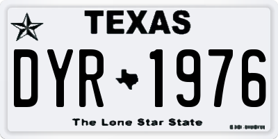 TX license plate DYR1976