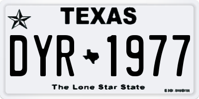 TX license plate DYR1977