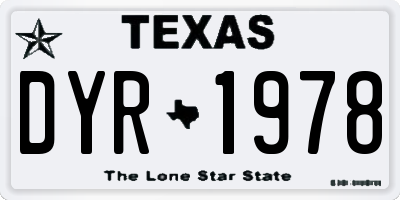 TX license plate DYR1978
