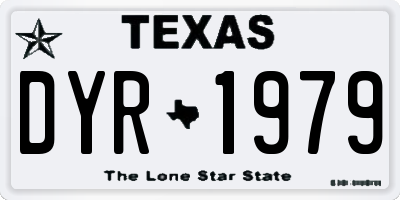 TX license plate DYR1979