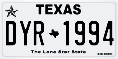 TX license plate DYR1994