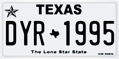 TX license plate DYR1995