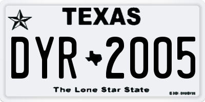 TX license plate DYR2005
