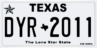 TX license plate DYR2011