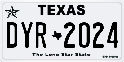 TX license plate DYR2024